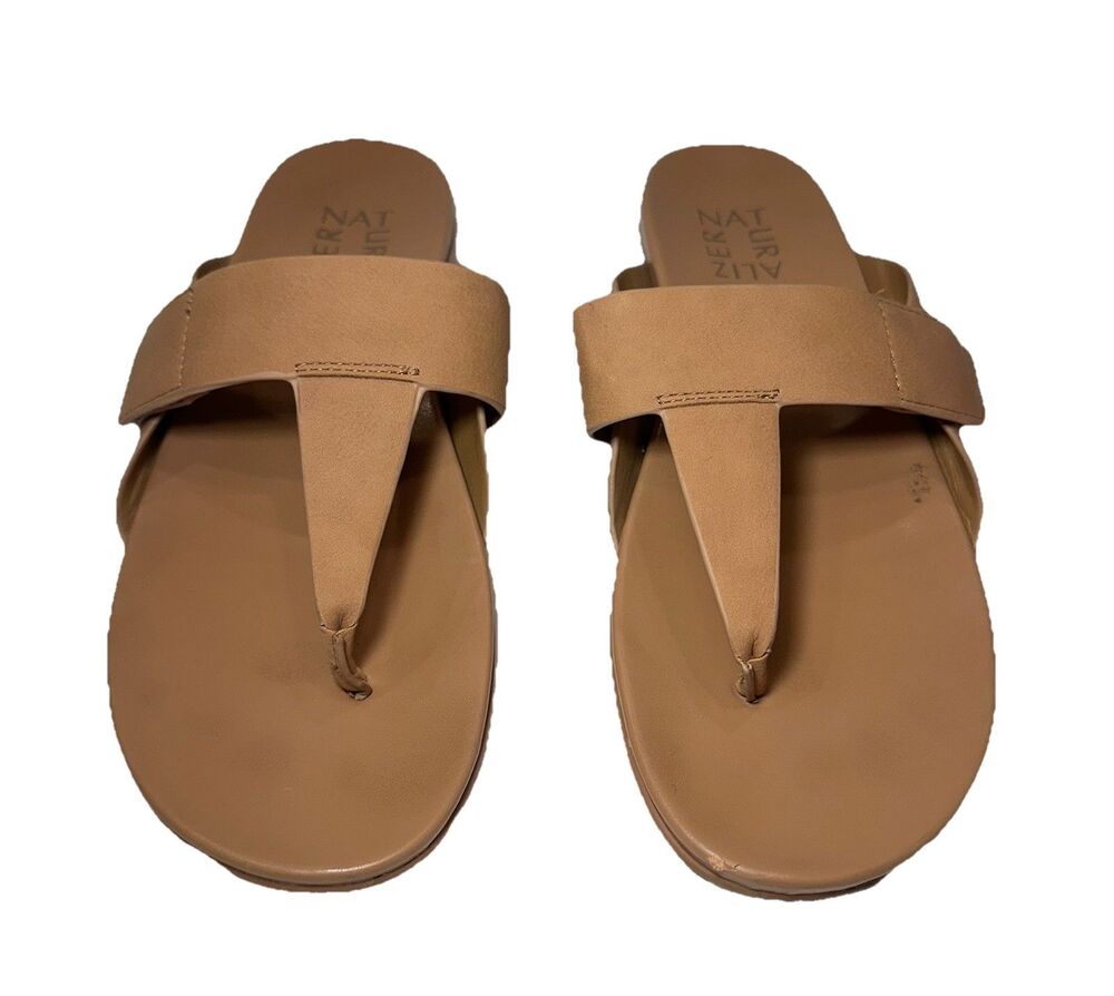 Naturalizer Gen N Twirl Sandals Womens 8M Tan Comfort Thong Flat